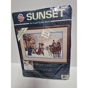 Sunset No Count Cross Stitch Kit 13923 Gracious Era, 18"x12" READ DESCRIPTION